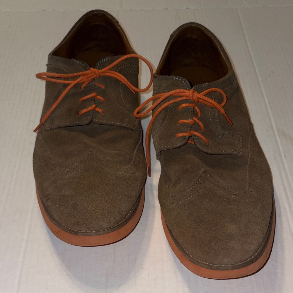 Perry Ellis portfolio light brown or tan suede shoes size 14.